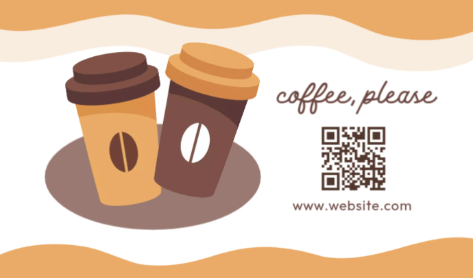 Brown Illustrative Coffee Shop Promotion Tag Template | PosterMyWall