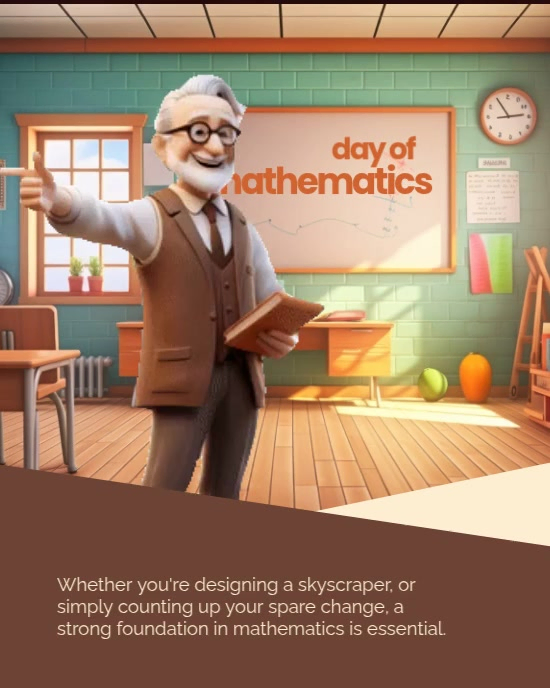 Brown Illustrative Day of Mathematics Instagram Portrait Video Template ...