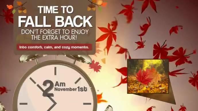 Brown Illustrative Daylight Saving Time Fall Back Reminder Digital ...