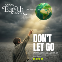 Brown Illustrative Earth Day Square Quadrat (1:1) template