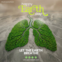 Brown Illustrative Earth Day Square Video template