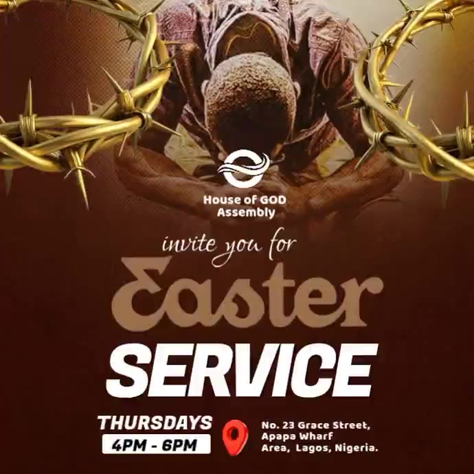 Brown Illustrative Easter Service Invitation Instagram Post Video ...