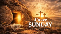 Brown Illustrative Easter Sunday Digital Display Video Affichage numérique (16:9) template