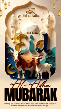 Brown Illustrative Eid al-Adha Celebration Instagram Story Video template