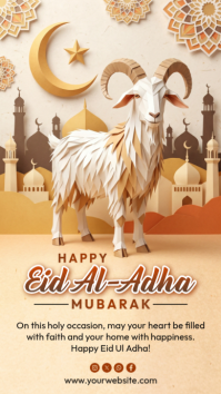 Brown Illustrative Eid Al-Adha Celebration Instagram Story template