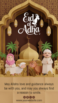 Brown Illustrative Eid al-Adha Celebration Instagram Story template