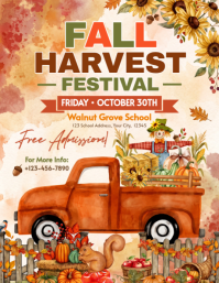 Bianco Fall Harvest Festival Volantino Template