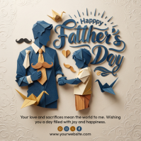 Brown Illustrative Father's Day Instagram Post template