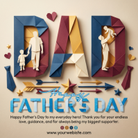 Brown Illustrative Father's Day Square Quadrat (1:1) template