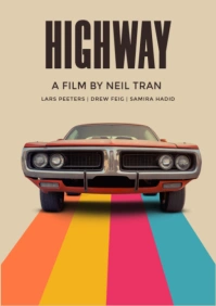 Brown Illustrative Film Poster A2 template