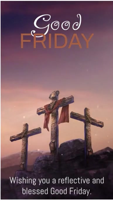 Brown Illustrative Good Friday Video Greeting  Digital Display (9:16) template