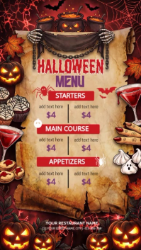 Коричневый Halloween Menu Instagram-verhaal Template
