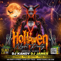 Black Halloween Night Party Instagram-Beitrag Template