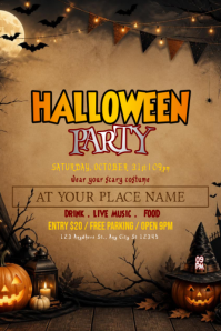 Brown Halloween Party Plakat Template