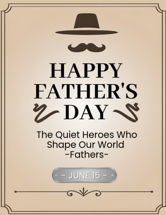 Brown Illustrative Happy Father's Day Flyer (us Letter) template