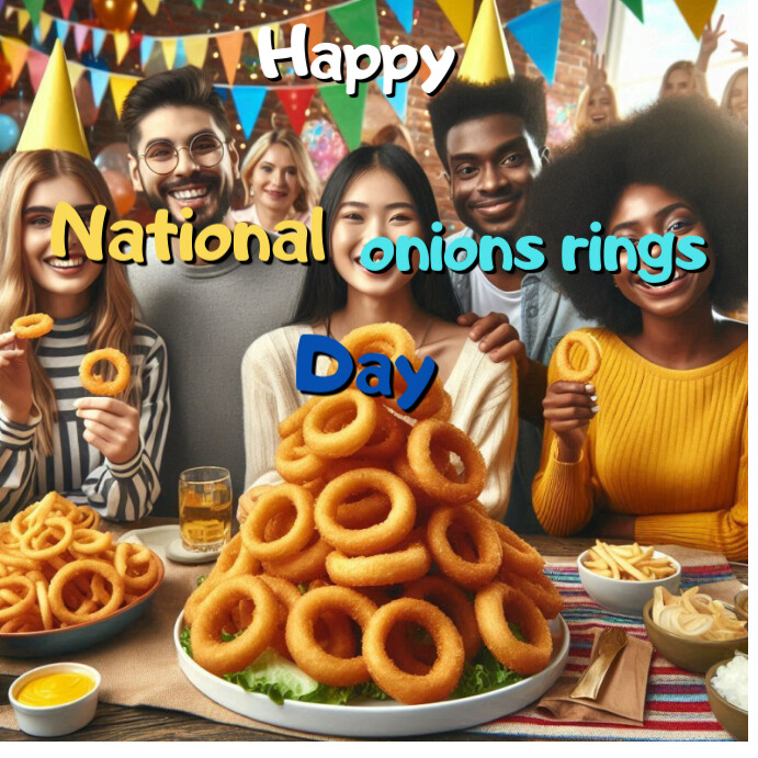 Brown Illustrative Happy National Onions Rings Day  Instagram Post template