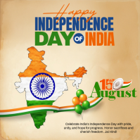 Brown India Independence Day Message Instagram Template