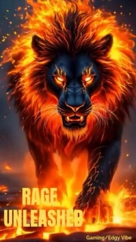 Brown Illustrative Inferno Beast - Gaming Video Template  Digital Display (9:16)