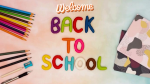 Castanho Brown Illustrative Kids Welcome Back To School Video  Digital Display (16:9) Digitalt display Template