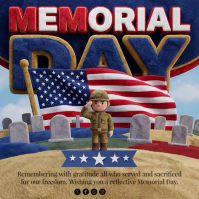 Brown Illustrative Memorial Day Square Video Kvadrat (1:1) template