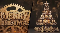 Brown Illustrative Merry Christmas Video Greeting  Digital Display (16:9) template