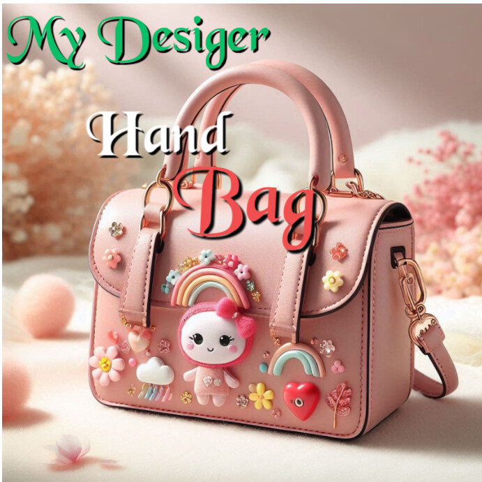Brown Illustrative My Designer Handbags Instagram Post Template ...