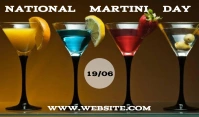 Brown Illustrative National Martini Day  Tag Cartellino template