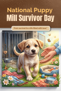 Brown National Puppy Mill Survivor Day Plakat Template