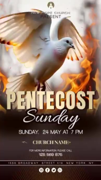 Brown Illustrative Pentecost Church Event Instagram Story Video template