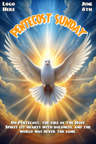 Brown Illustrative Pentecost Sunday Design Template  Poster 海报