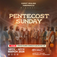 Brown Illustrative Pentecost Sunday Event Instagram Post template