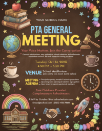 Коричневый PTA Meeting 传单(美国信函) Template