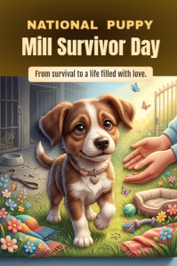 Brown Puppy Mill Survivor Day Poster Template