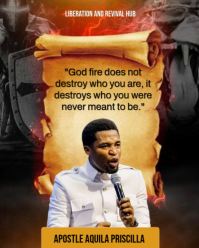 Brown Illustrative Religious Inspiration Instagram Portrait. Spiritual Warfare Revival Quote Flyer template