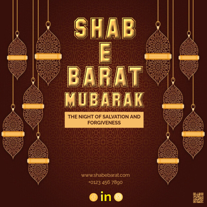 Copy of Brown Illustrative Shab E Barat Instagram Post | PosterMyWall
