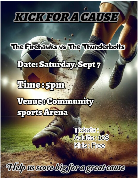 Brown Illustrative Soccer Flyer (us Letter) template