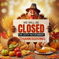 Brown Illustrative Thanksgiving Day Square (1:1) template