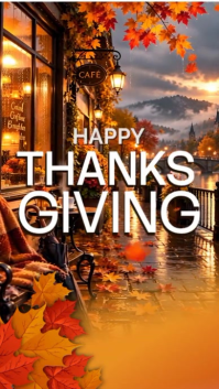 Orange Thanksgiving Digital Display Template