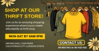 Brown Illustrative Thrift Shop Promotion Template Design Facebook Ad