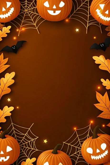 Plantilla de Brown Illustrative Warm Halloween Border Frame Poster ...
