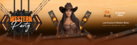 Brown Illustrative Western Party Banner 2' × 6' template