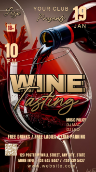 Brown Illustrative Wine Tasting Template Instagram Story