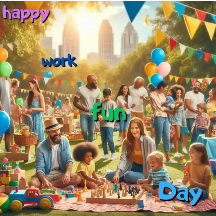 Brown Illustrative Work Fun Day Instagram Post Template | PosterMyWall