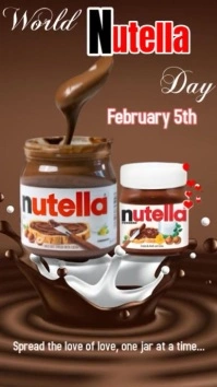 Brown Illustrative World Nutella Day  Instagram Story template
