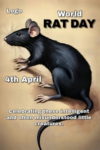 Brown Illustrative World Rat Day Poster Póster template