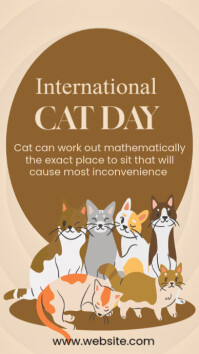 Brown International Cat Day  Instagram Story template