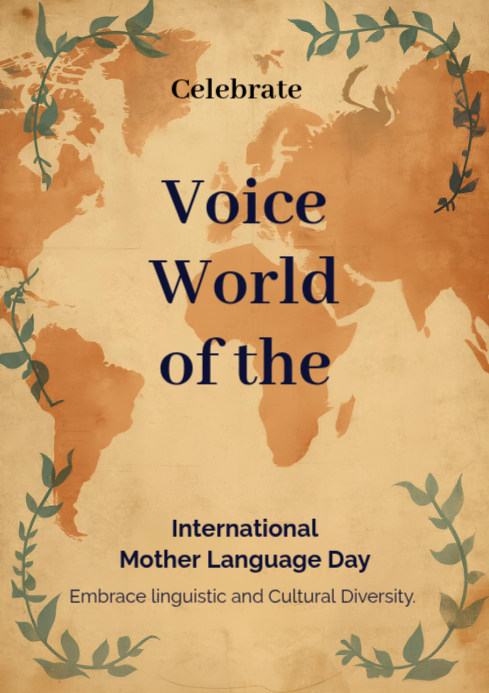 Brown International Mother Language Day A4 Template | PosterMyWall