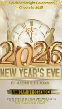 Brown Joyful 2026 New Year Eve Celebration Business Card Visitkort template