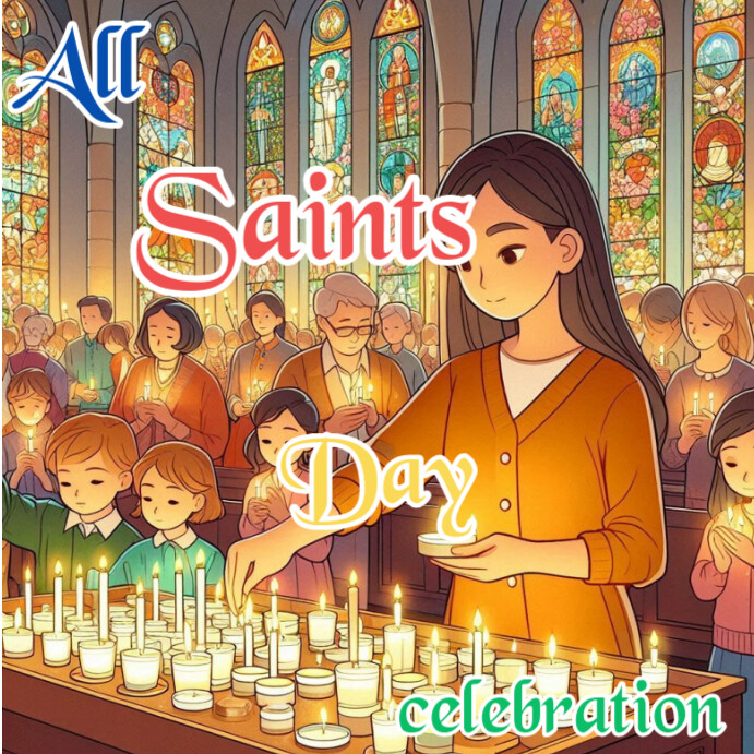Plantilla de Brown Joyful All Saints Day Celebration Instagram Post ...