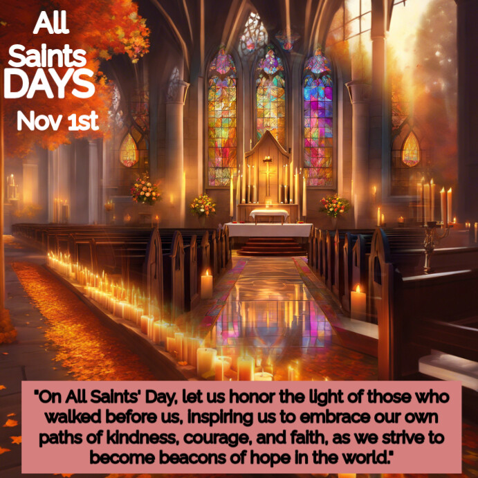 Plantilla de Brown Joyful All Saints Day Instagram Post | PosterMyWall
